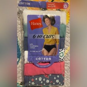NWT! Hanes hi-cut cotton panties size 10.
